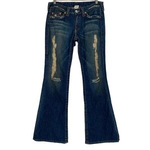 True Religion Distressed Bobby Flare Leg Jeans Size 31